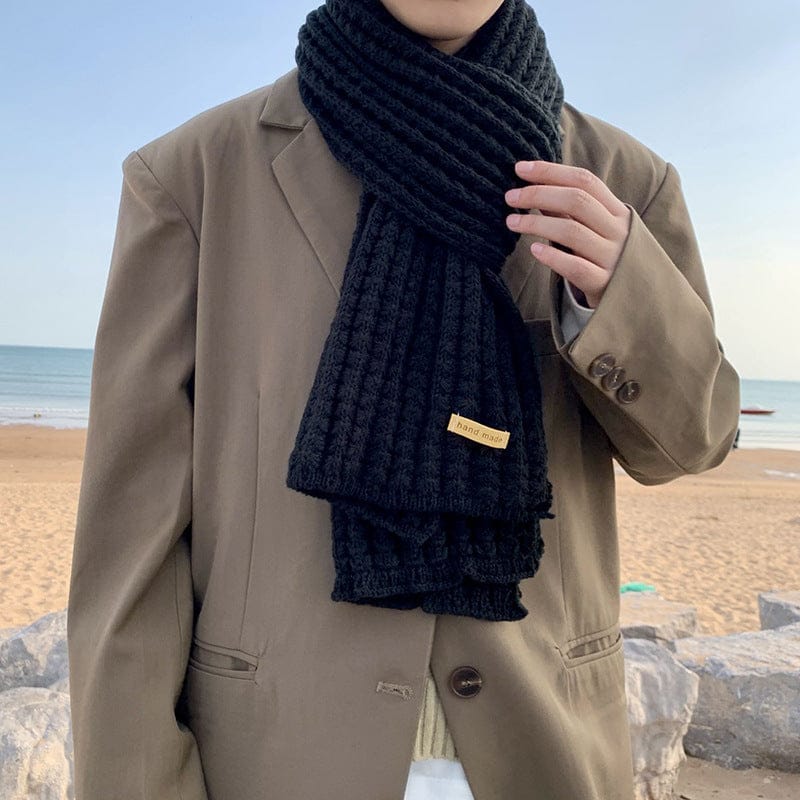 Men's Ribbed Knit Scarf | Long Length