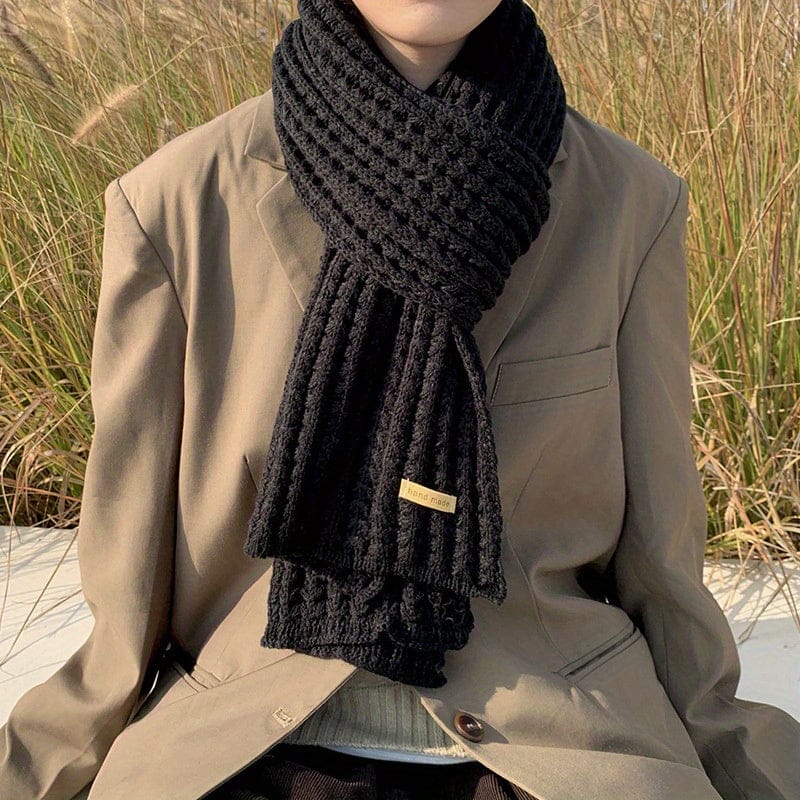 Men's Ribbed Knit Scarf | Long Length