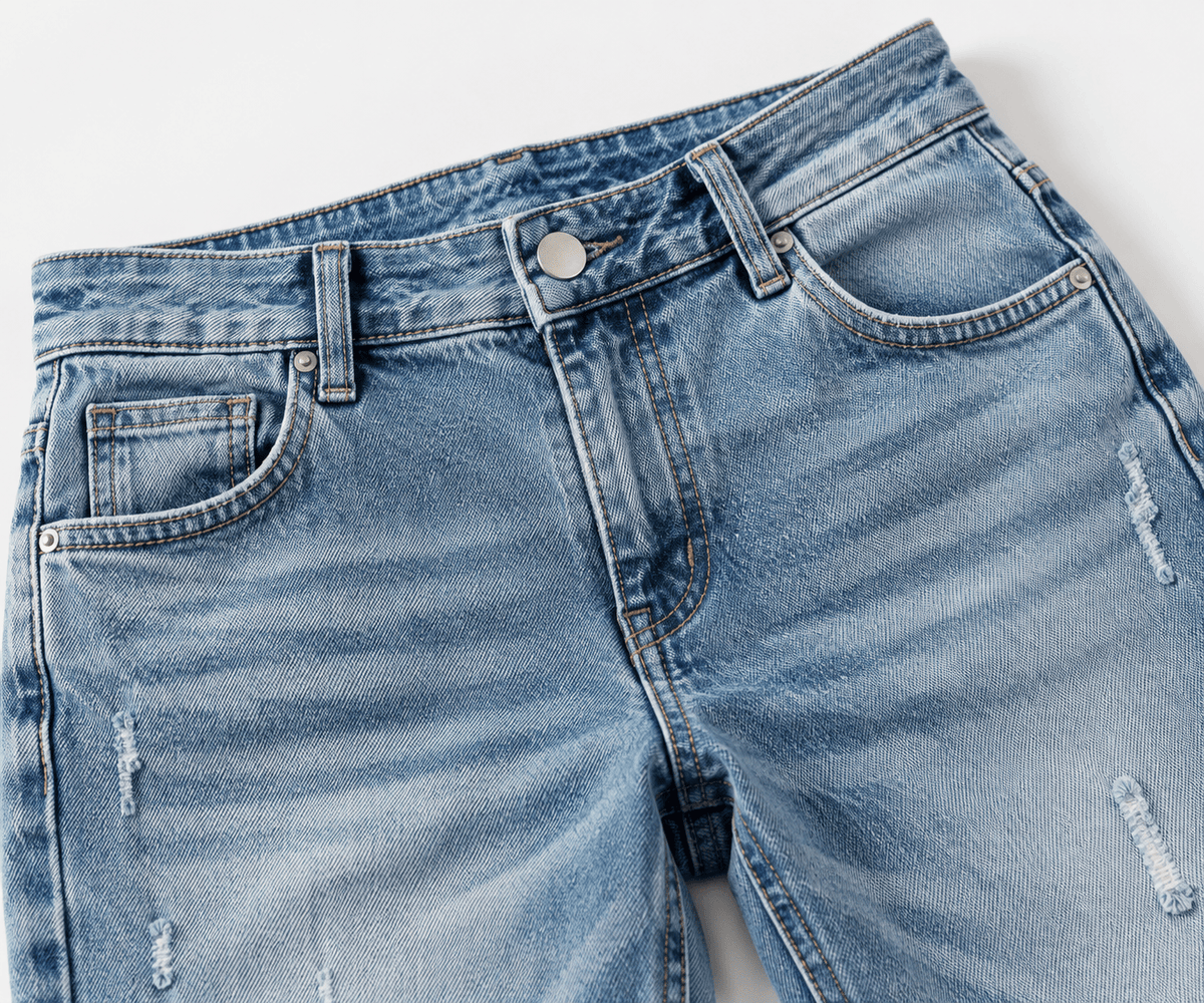 Women's High Waist Straight Leg Jeans | Distressed & Frayed Hem