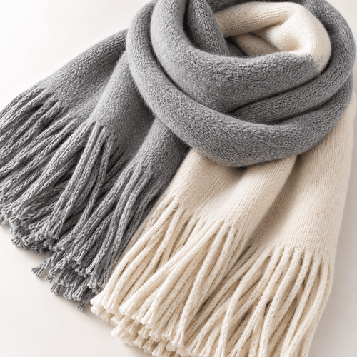 Men's Long Winter Scarf | Fringed Knit Ends