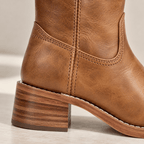 Women's Knee High Boots | Block Heel & Stitched Panel