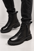 Warm Lined Ankle Boots | Profiled Sole & Zip Fastening