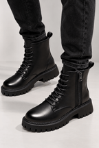 Warm Lined Ankle Boots | Profiled Sole & Zip Fastening