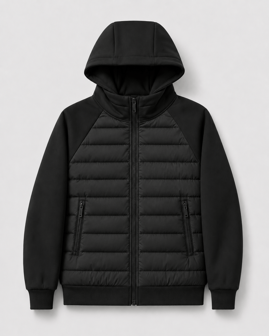 Men's Quilted Jacket | Hood & Zip Pockets