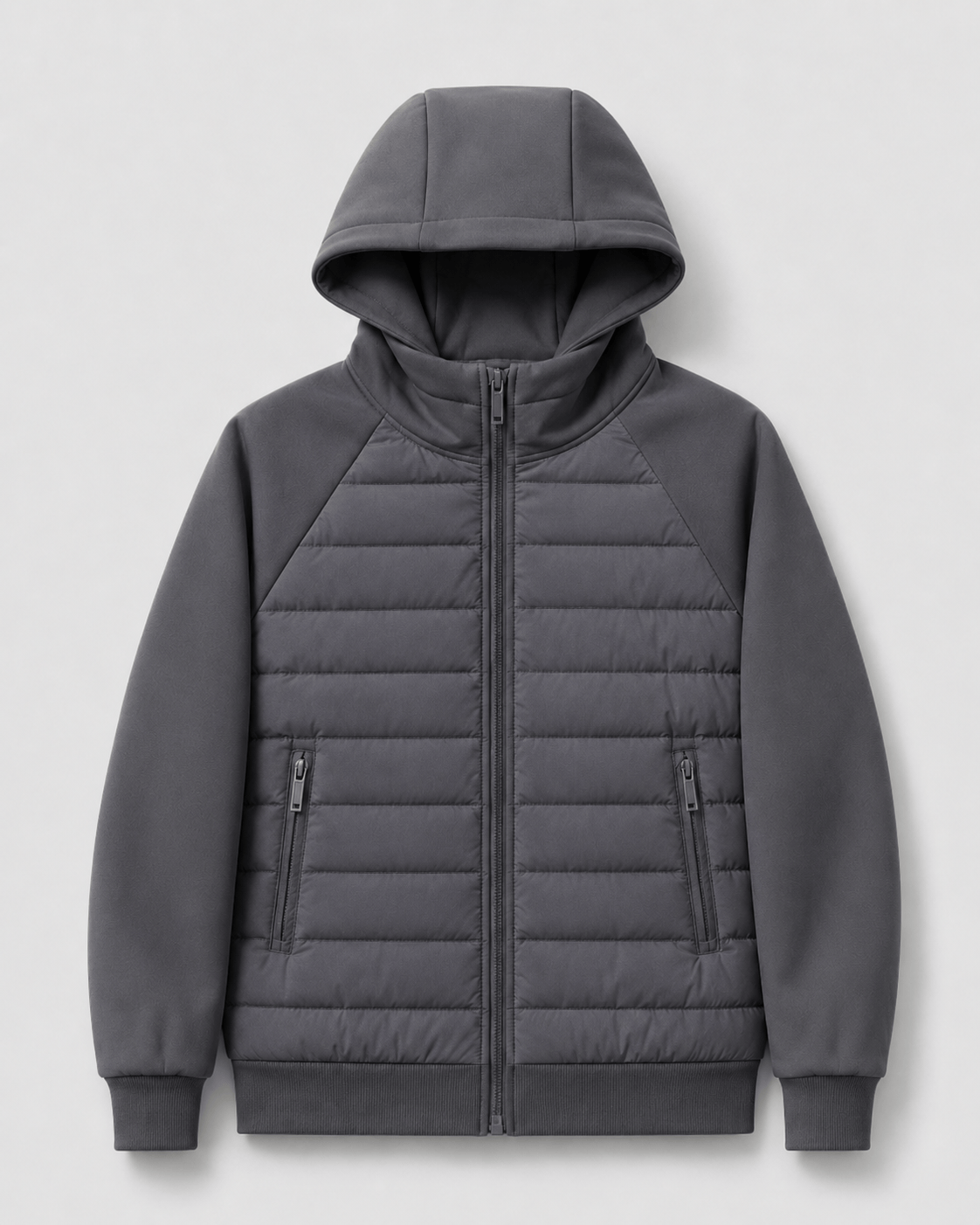 Men's Quilted Jacket | Hood & Zip Pockets