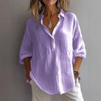 Women’s Blouse | Casual Wide Sleeves Button Placket