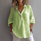 Women’s Blouse | Casual Wide Sleeves Button Placket