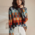 Women’s Sweater | Check Knit Crew Neck