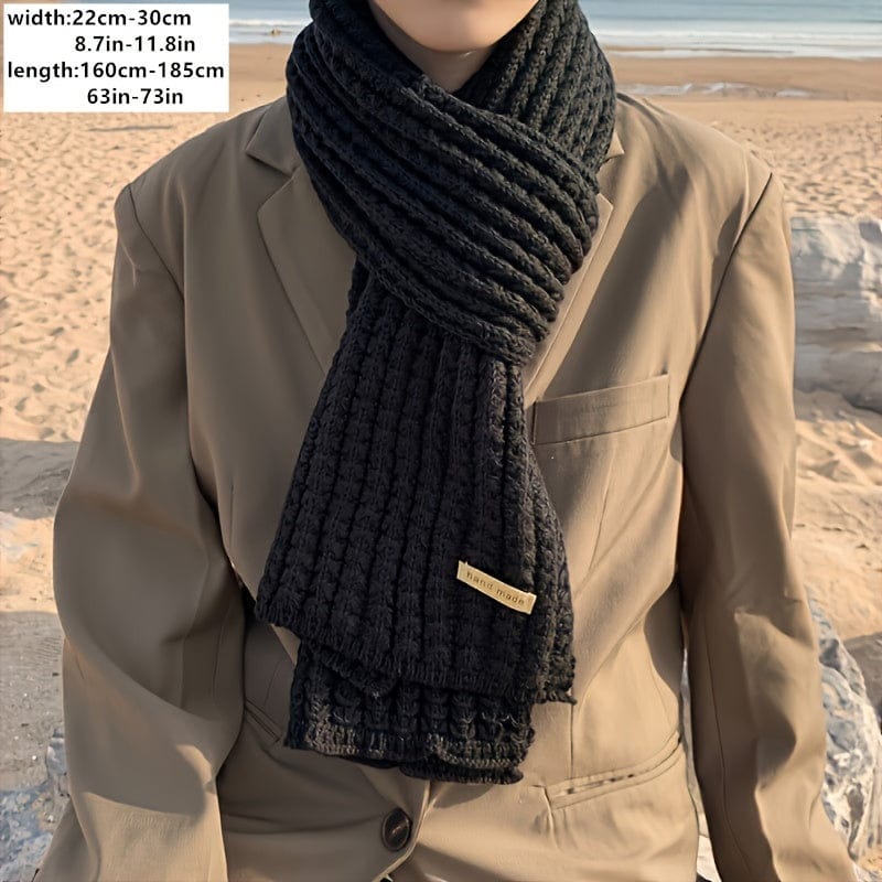 Men's Ribbed Knit Scarf | Long Length