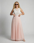 Women's Wedding Guest Dress Maxi | Guipure Lace Bodice & Flowing Skirt