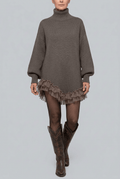 Women's Ribbed Jumper Dress | Oversized Turtleneck