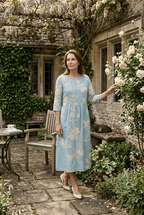 Women's Wedding Guest Dress Midi | Gathered Waist & A-Line Skirt