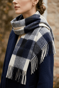 Women's Checked Scarf | Fringed Ends