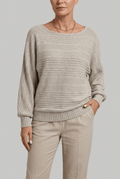 Women's Jumper | Striped Boat Neck & Ribbed Cuffs