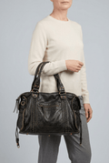 Women's Top Handle Handbag | Braided Trim