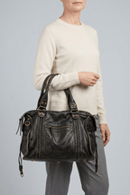 Women's Top Handle Handbag | Braided Trim