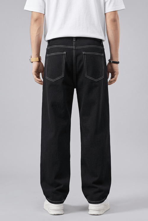 Men's Baggy Jeans | Contrast Stitch & Wide Leg