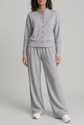 Women's Loungewear Set | Button Front Cardigan & Wide Leg Joggers