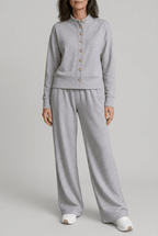 Women's Loungewear Set | Button Front Cardigan & Wide Leg Joggers