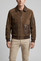 Men's Bomber Jacket | Contrast Panel Pockets