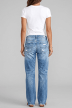 Women's Low-Rise Wide Leg Jeans | Distressed & Frayed Hem