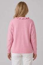 Women's Cardigan | Ruffle Collar & Button Front