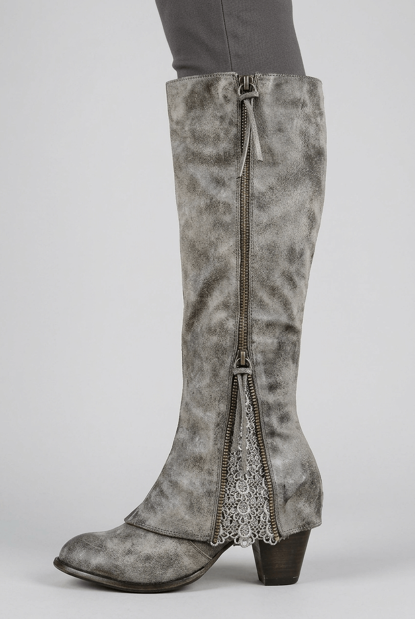 Women's Knee High Boots | Side Zip & Insert