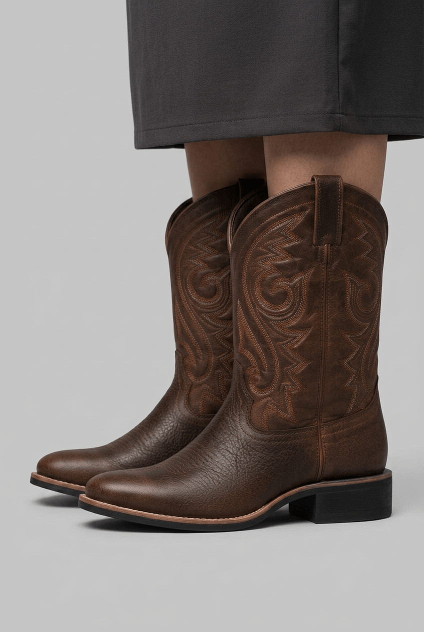 Women's Pull-On Cowboy Boots | Embroidered Western Shaft