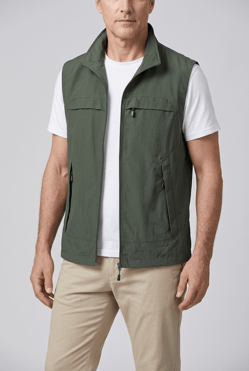 Men's Gilet | Zip Pockets & Stand Collar