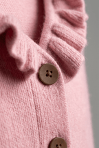 Women's Cardigan | Ruffle Collar & Button Front
