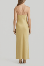 Women's Backless Maxi Dress | Side Split & Cross Back