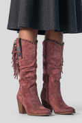 Women's Cowboy Boots | Fringe Trim & Side Zip
