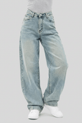 Women's Baggy Wide Leg Jeans | High Waist & Belt Loops