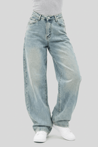 Women's Baggy Wide Leg Jeans | High Waist & Belt Loops