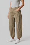 Women's High Waist Barrel Leg Jeans | Knee Stitch Detail