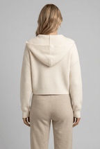 Women's Cropped Collared Cardigan | Ribbed Knit