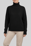 Women's Roll Neck Jumper | Textured Diamond Knit