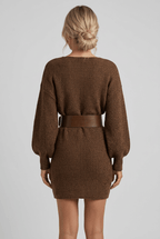Women's Knitted Jumper Dress | Balloon Sleeve