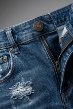Women's Distressed Straight Jeans | Frayed Hem Rip Detail