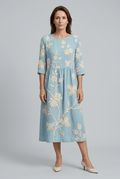 Women's Wedding Guest Dress Midi | Gathered Waist & A-Line Skirt
