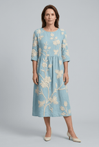 Women's Wedding Guest Dress Midi | Gathered Waist & A-Line Skirt