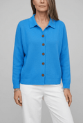 Women's Knit Cardigan | Polo Collar and Button Front