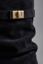 Women's Slouchy Knee High Boots | Hidden Wedge & Buckle