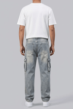 Men's Cargo Trousers | Washed Straight Leg