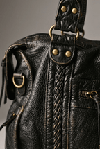 Women's Top Handle Handbag | Braided Trim