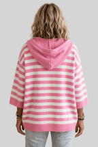 Oversized Hooded Women's Jumper | Striped Pattern