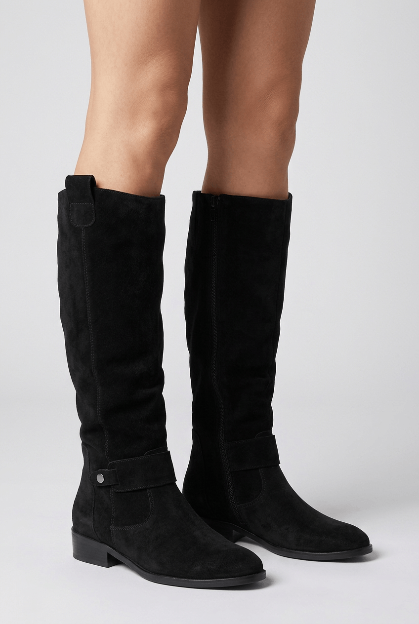 Women's Suède Slouch Knee High Boots | Western Stitch & Block Heel