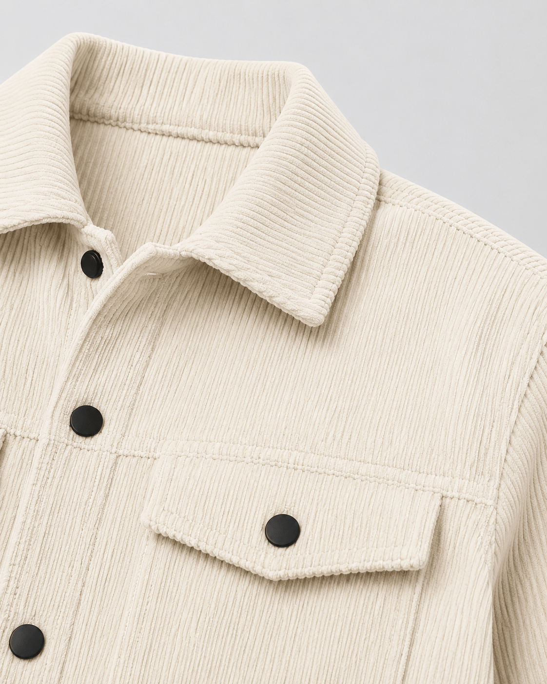 Men's Corduroy Jacket | Snap Button Front & Flap Pockets