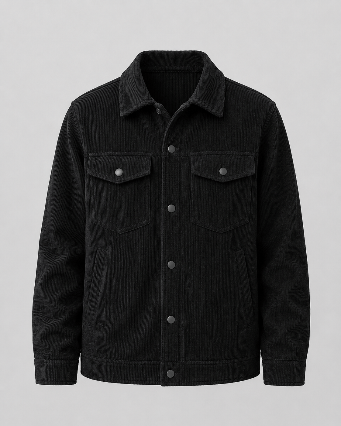 Men's Corduroy Jacket | Snap Button Front & Flap Pockets