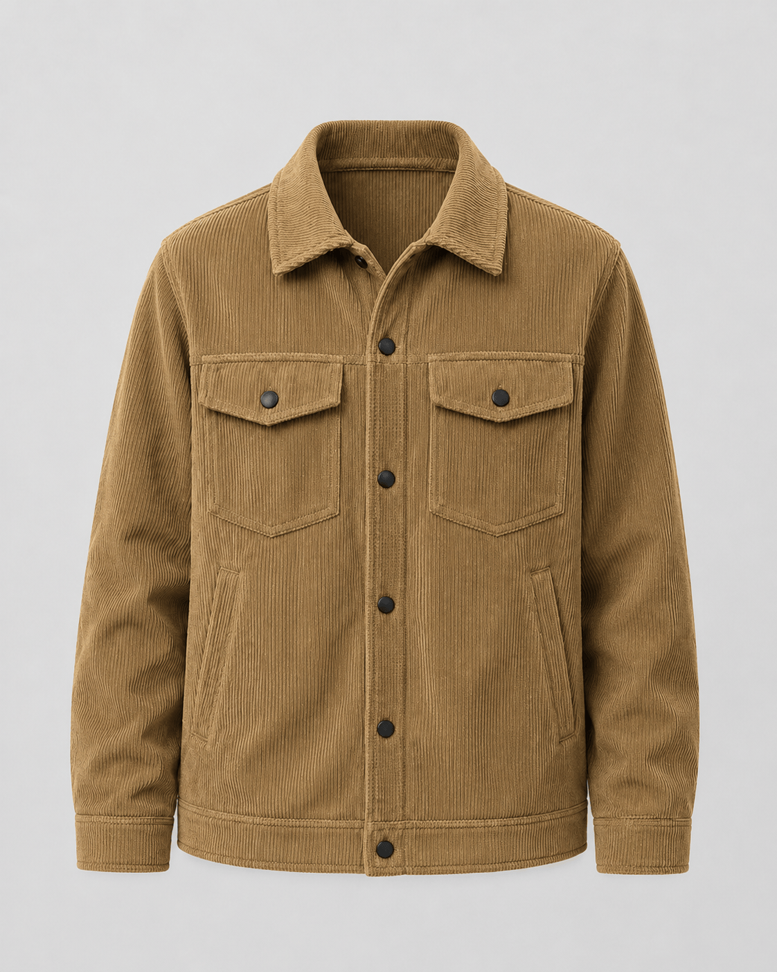 Men's Corduroy Jacket | Snap Button Front & Flap Pockets